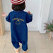 Jumpsuit/Overall – Maseru Meisjes, Blauw/Beige, Katoen, Maat 1-7 Jaar-More For Mini