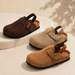 Clogs-sandaler för barn i mockalook med läderovandel, elastiskt hälband, korksula och halkfri design för vardagsbruk