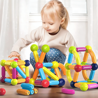 Magnetisk Byggsats för Barn | Säker & Pedagogisk Leksak för 3–12 År | Kreativt STEM-spel More For Mini