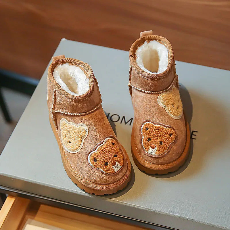 Enkellaars met Beren - Sana Meisjes, Bruin, Suède, Maat 20-30-More For Mini