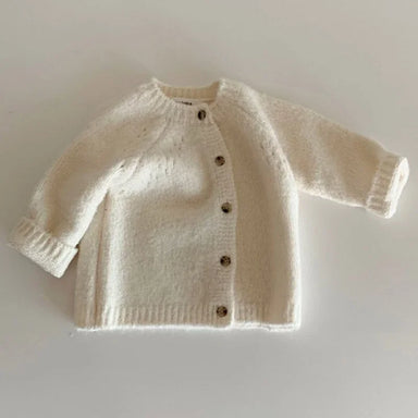 Gebreid Vest - Mana Meisjes, Wit/Bruin/Roze, Katoen, Maat 0-4 Jaar-More For Mini