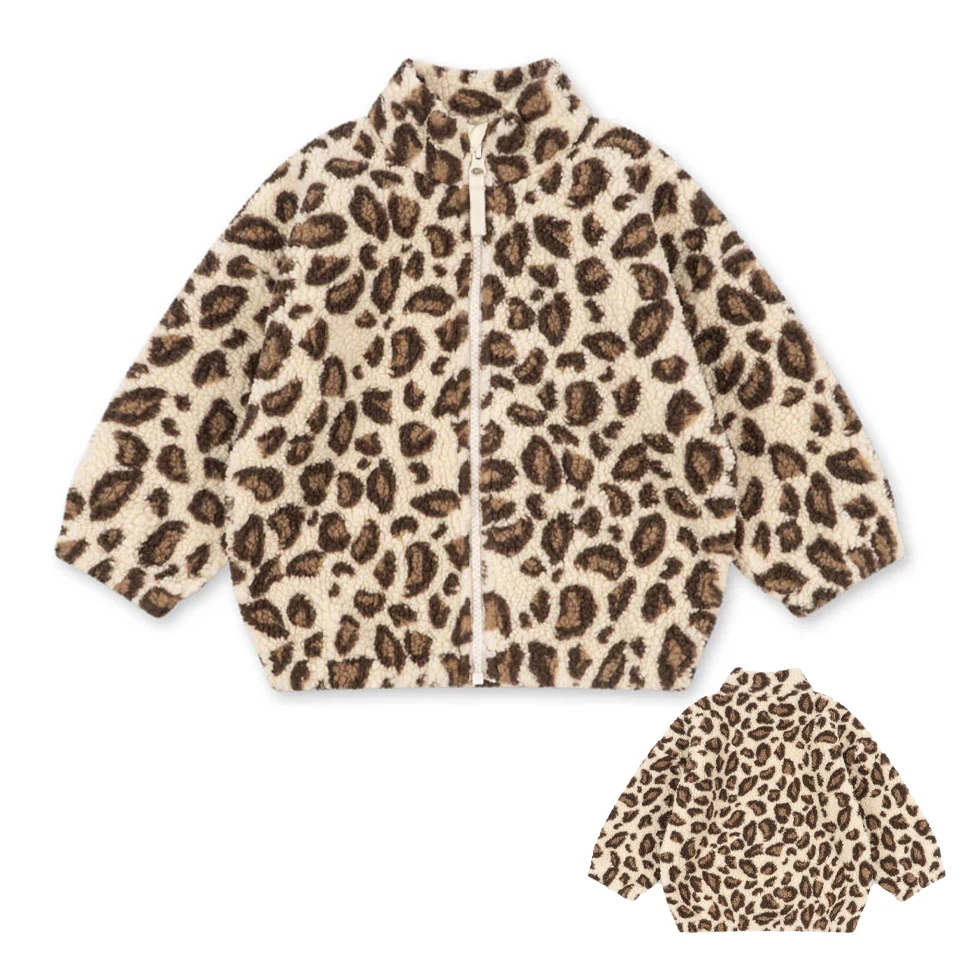 Barnkläder i teddyfleece med mönster – jacka, väst eller byxor, dragkedja | berberfleece barn