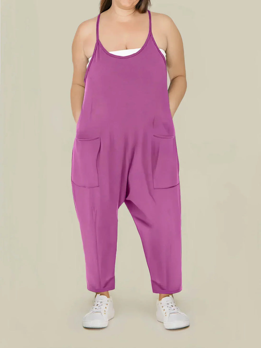 Gravidjumpsuit med stora fickor – ledig passform, stretchig bomullsmix | mammakläder