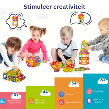 Magnetiska Byggstensset 74-delar – Stimulerar Kreativitet & Motorik för Barn More For Mini