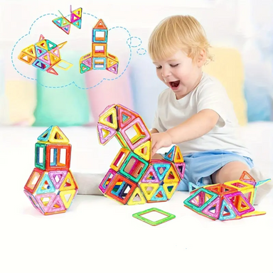 Magnetiska Byggstensset 74-delar – Stimulerar Kreativitet & Motorik för Barn More For Mini