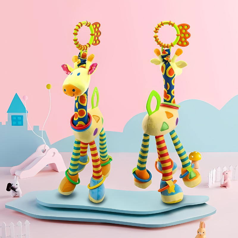 Bitleksak och gosedjur i ett – Giraffskallra för bebisar | Mjuk sensorisk gosedjur från 0 år More For Mini