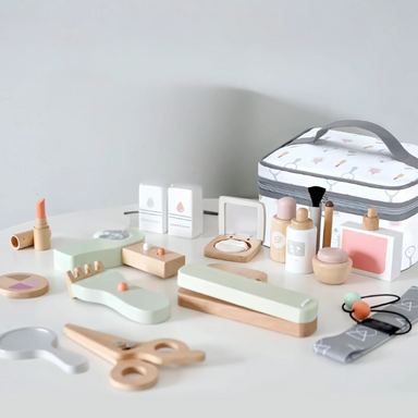 4Ever Wood Beauty Salong Set – Hållbart Trä Make-up och Hårsalong Leksakset för Barn More For Mini