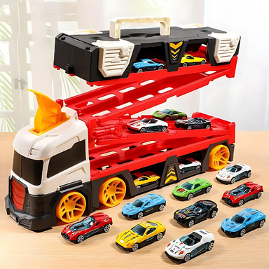 2-in-1 Speelgoedtruck met Racebaan – FlexiRacer | Auto Speelset voor Kinderen 3+ Jaar More For Mini