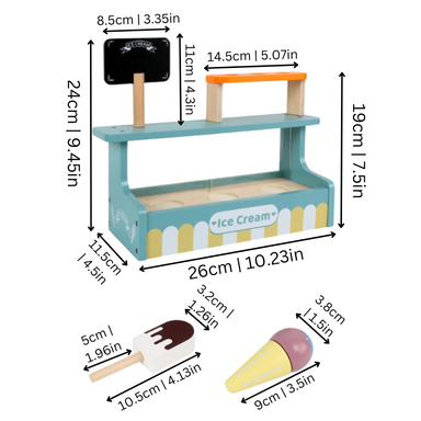 Träglass Leksakset med Magneter – Montessori Rollspel för Barn från 3 År More For Mini