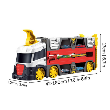 2-in-1 Speelgoedtruck met Racebaan – FlexiRacer | Auto Speelset voor Kinderen 3+ Jaar More For Mini