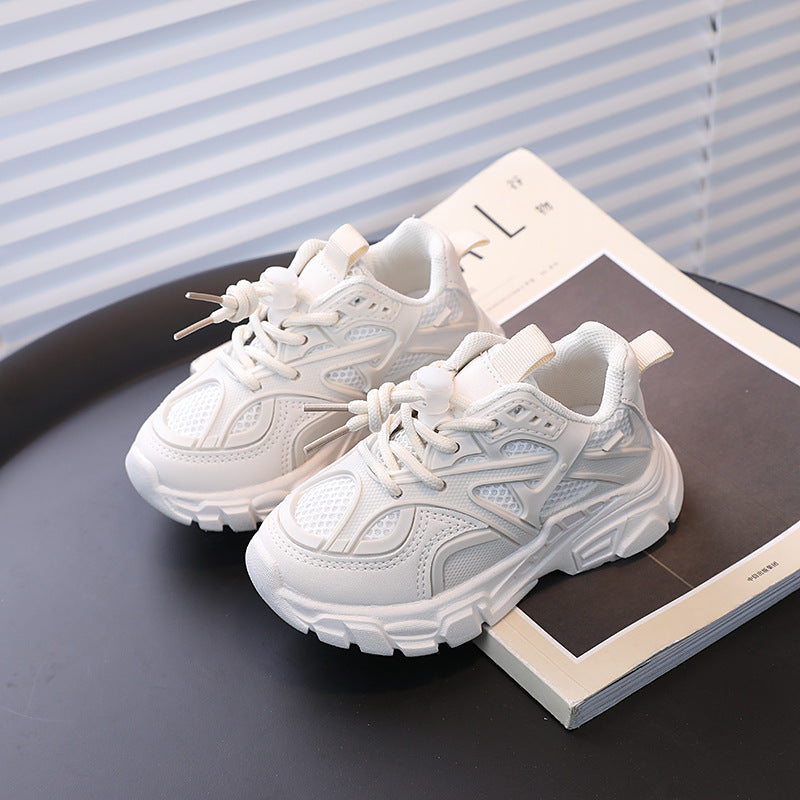 Chunky sneakers för barn med ovandel i mesh – tjock dämpande sula, halkskydd | sportskor