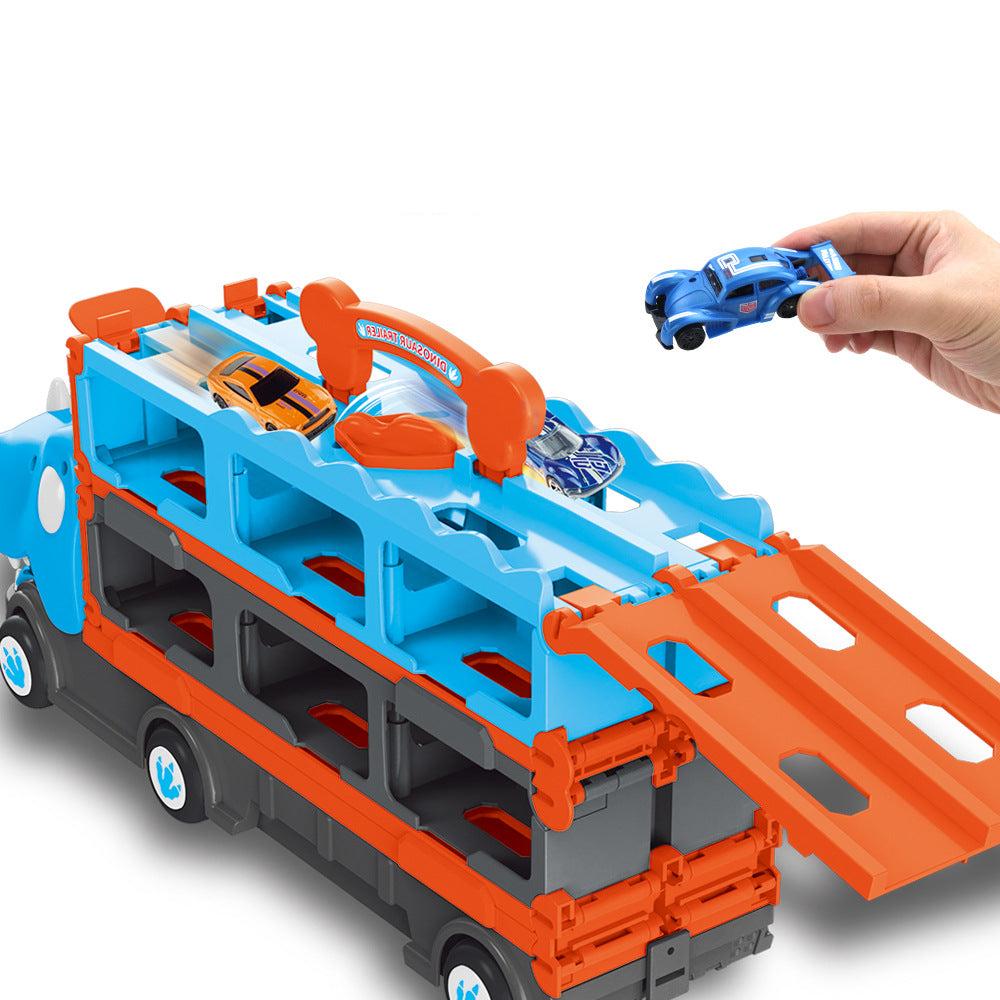 DinoRace Explorer – Speelgoedtruck met Uitschuifbare Racebaan en Mini-Auto's voor Kinderen 3+ More For Mini
