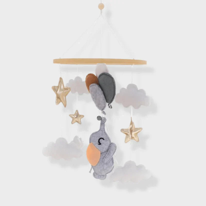 Rustgevende Houten Babymobiel Zonder Batterij – Natuurlijke Materialen & Zachte Kleuren | LittleNest SkyWhirl More For Mini
