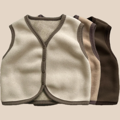 Väst med Fleece – Little Snug, Baby Unisex, Brun/Beige, Bomull, Storlek 0–2 år More For Mini