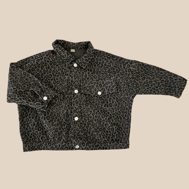 Jeansjacka med leopardmönster – Wild & Free Unisex, Brun/Grå, Bomull, Denim, Storlek 0–2 år More For Mini