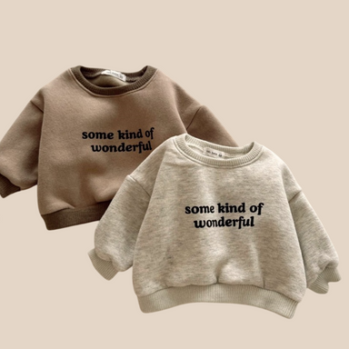 Tröja – WonderWear Unisex, Brun/Grå, Bomull, Storlek 0–5 år More For Mini