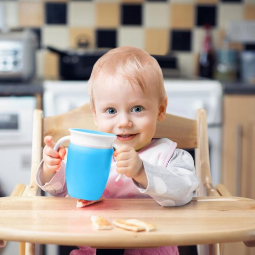 Spillfri babydrickmugg 360° – Självständig dryck utan spill | Säker & BPA-fri More For Mini