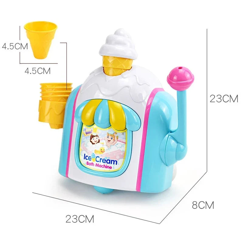 Badleksak som gör skumglass – tvålpump med spak, ABS-plast | skummaskin för badet