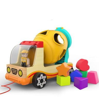 Houten Cementwagen met Vormensorteerder – Educatief Speelgoed vanaf 3 Jaar More For Mini