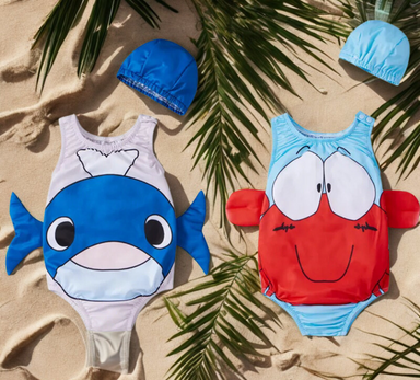 Baddräkt för Flickor med Hatt – Bekväm Badsats för Sommarkul | Storlek 0–4 år More For Mini