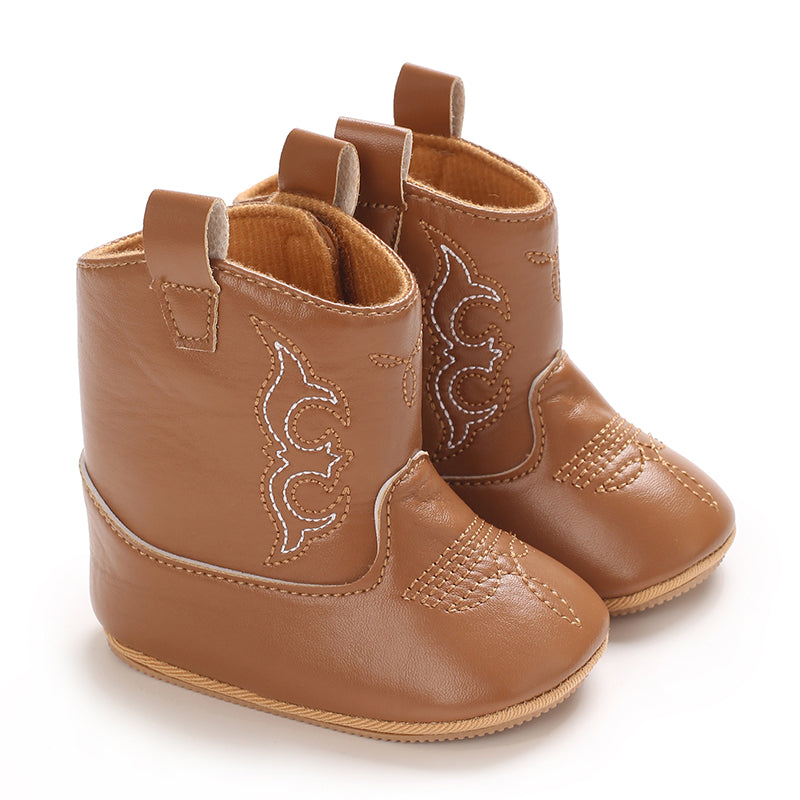 Baby cowboystövlar för flickor – Mjuka fransstövlar med antislip-sula (0–2 år) More For Mini