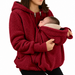 Bärjacka 2-i-1 för mamma och bebis – mjuk fleece, huva, dragkedja, fickor | babywearing-hoodie