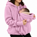 Bärjacka 2-i-1 för mamma och bebis – mjuk fleece, huva, dragkedja, fickor | babywearing-hoodie