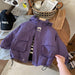 Windjas met Capuchon - Lilo Unisex, Zwart/Paars, Polyester, Maat 0-6 Jaar-More For Mini