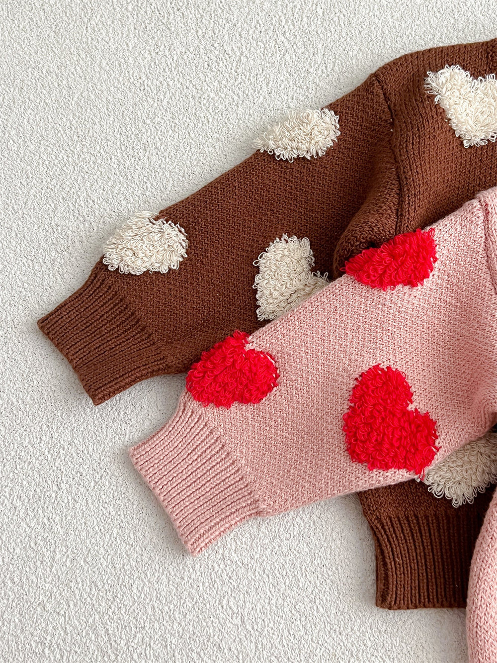 Gebreide Trui - Knitted Love Meisjes, Roze/Bruin, Katoen, 0-3 Jaar-More For Mini