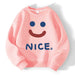 Sweater met Print – Nice Unisex, Grijs/Wit/Roze/Rood, Katoen, Maat 2-9 Jaar-More For Mini