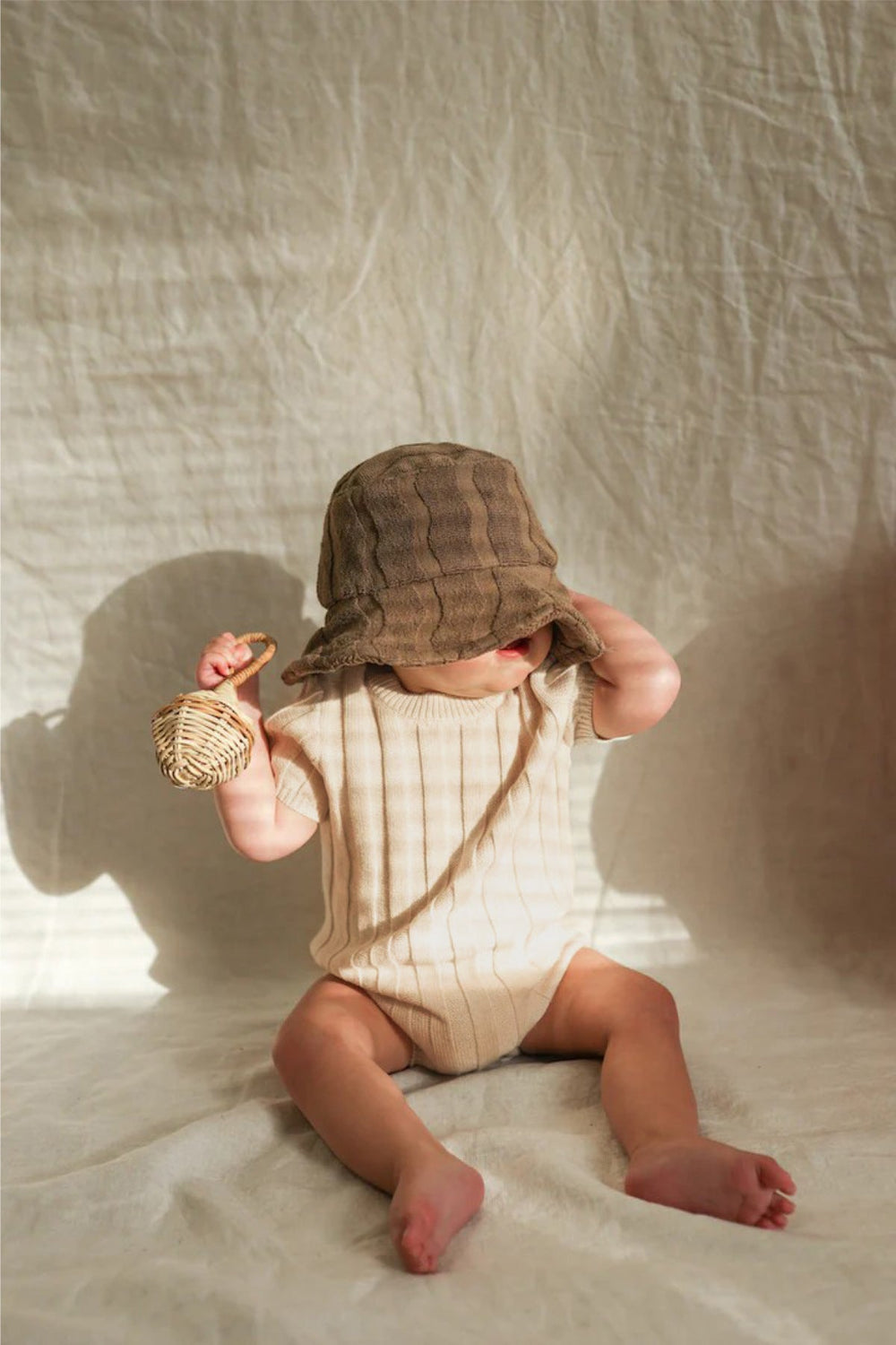 CozyNest Stickad babyromper 0–2 år | Mjuk bomullsblandning & ribbmönster | Bekväma babykläder More For Mini