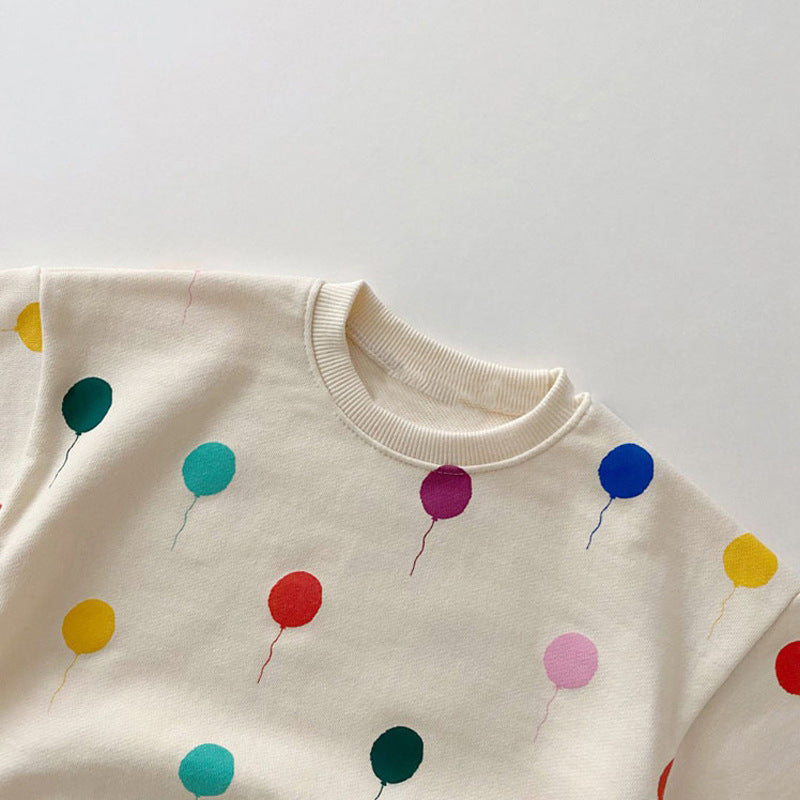 Träningsdräkt med ballonger – Balloony födelsedagsoutfit unisex, bomull, storlek 0–5 år More For Mini