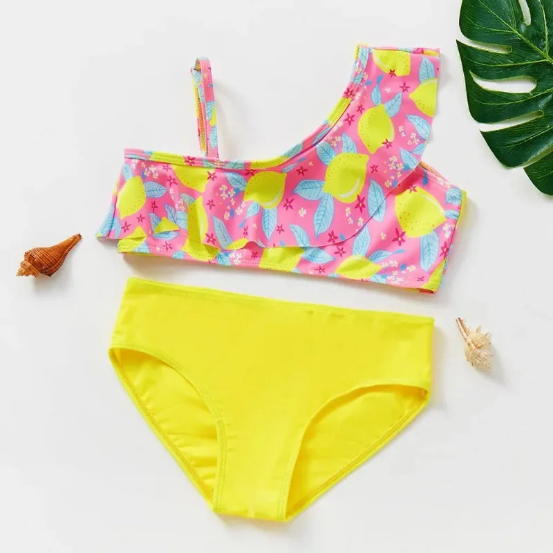 Flickor Tankini Baddräkt Sjöjungfruprint – Sommarstrandkläder | 3-12 år More For Mini