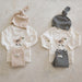 Set Legging met Longsleeve en Muts - Cozy Nest Baby, Bruin/Zwart, Katoen, Maat 0-3 Jaar-More For Mini