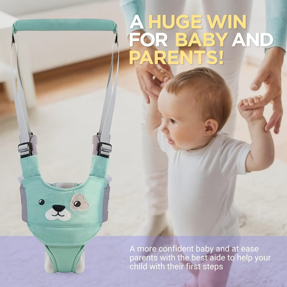 Ergonomische Loopsteun – Kigali Baby, Blauw/Bruin/Roze, Katoen, 9+ Maanden-More For Mini
