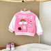 Baseball Jas - Asmara Unisex, Blauw/Roze, Katoen, Maat 0-3 jaar-More For Mini