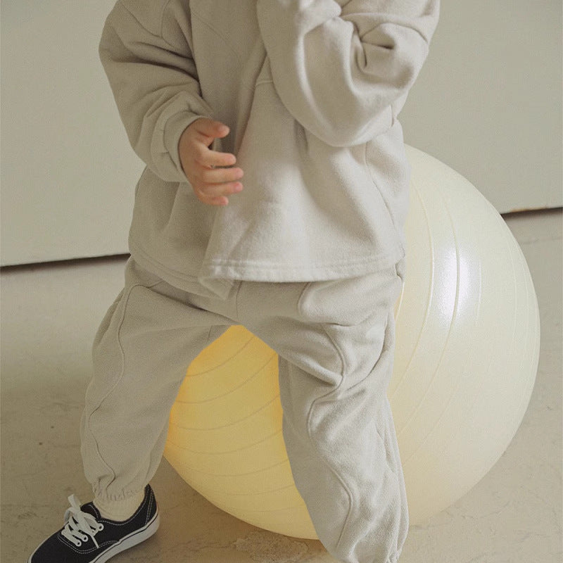 Träningsdräkt – UrbanComfy Unisex, Grå/Beige, Bomull, Storlek 0–6 år More For Mini