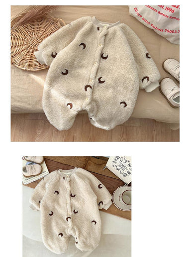 Byxdress/Overall med manar – MoonDreamer Baby, Unisex, Beige, Bomull, Storlek 0–3 år More For Mini