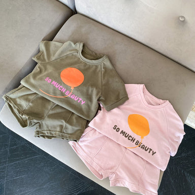SunPop Sommarset för barn – Unisex tröja och shorts med soltryck | Bonbini Kids | Storlek 0–9 år More For Mini