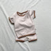 Aureli Mjukt Ribbat Lounge-set – Baby & Småbarn 0–3 år Sommarset – T-shirt + Shorts – Beige/Brun – Mjukt & Unisex More For Mini
