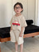 T-shirt och Shorts Sommarset – VroomVibes Unisex, Blå/Beige, Bomull, Storlek 0–8 år More For Mini