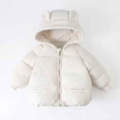 Winterjas met Berenoren en Ribbel - Lusa Meisjes, Bruin/Wit/Roze/Beige, Polyester, Maat 0-8 Jaar-More For Mini