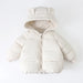 Winterjas met Berenoren en Ribbel - Lusa Meisjes, Bruin/Wit/Roze/Beige, Polyester, Maat 0-8 Jaar-More For Mini