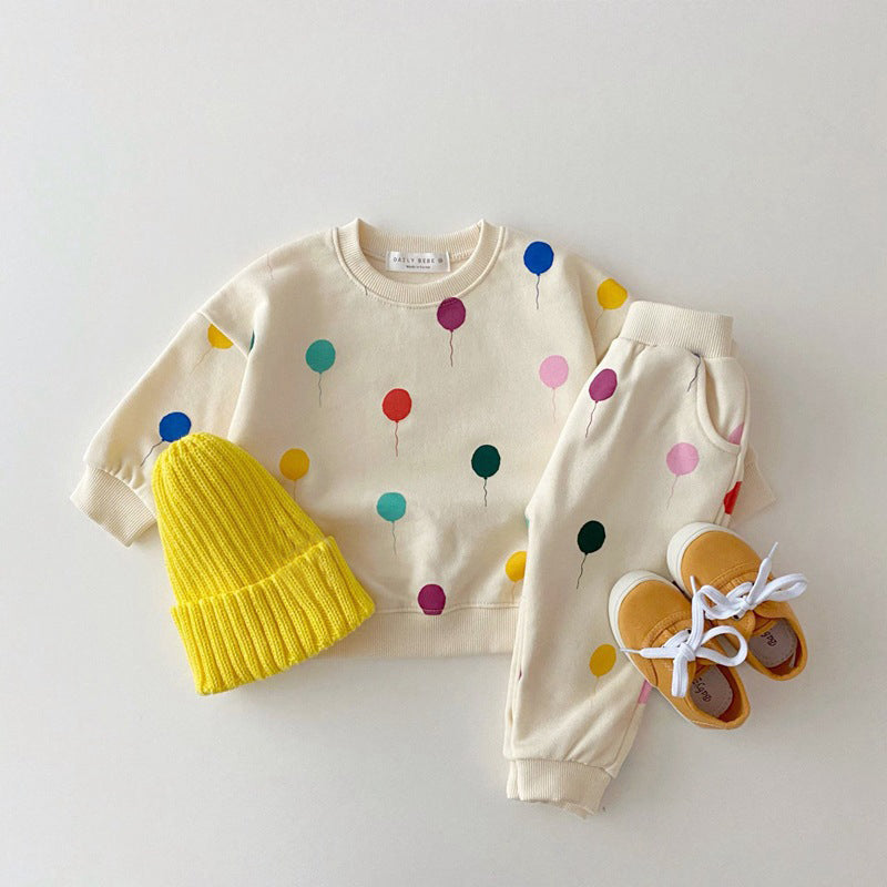 Träningsdräkt med ballonger – Balloony födelsedagsoutfit unisex, bomull, storlek 0–5 år More For Mini