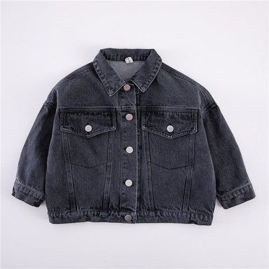 Klassieke Spijkerjas - Unisex, Blauw/Zwart, Katoen, Denim, Maat 1-8 Jaar-More For Mini