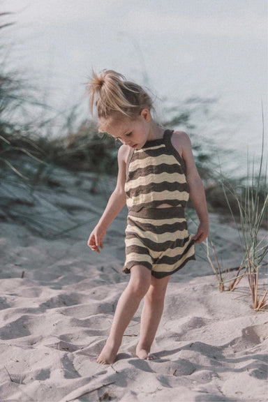 Terra Mini Coco Wave Baby Sommarset – Topp + Shorts – Naturliga Färger – Stickad Bomullsblandning – 0–2 år – Unisex Sommaroutfit More For Mini