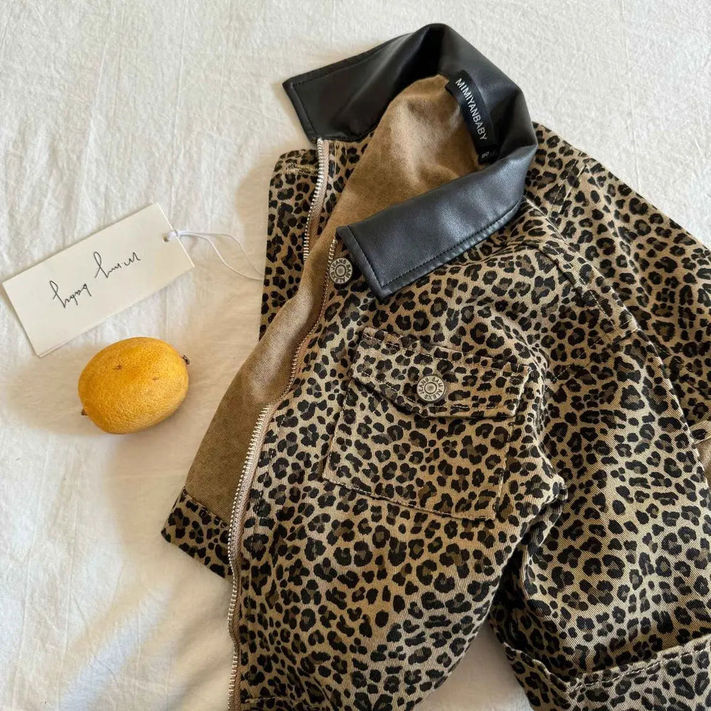NAROO Leopard Barnjacka – Jacka med leopardmönster Unisex Bomull (0–8 år) More For Mini