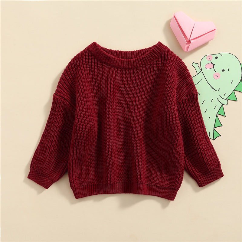 Gebreide Trui - Amba Unisex, Wit/Zwart/Blauw/Roze/Groen/Grijs/Bruin, Katoen, Maat 0-6 jaar-More For Mini
