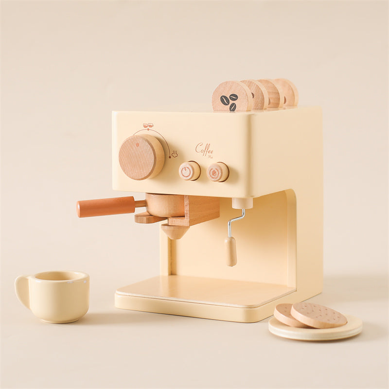 Träkaffemaskin – Little Barista | Pedagogiskt Rollspel Leksak | Hållbar & Interaktiv | Från 1 År More For Mini