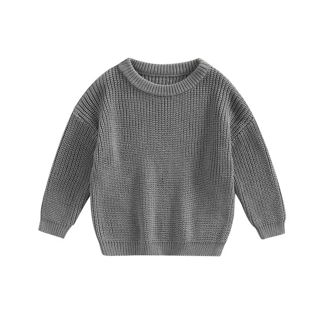 Gebreide Trui - Amba Unisex, Wit/Zwart/Blauw/Roze/Groen/Grijs/Bruin, Katoen, Maat 0-6 jaar-More For Mini